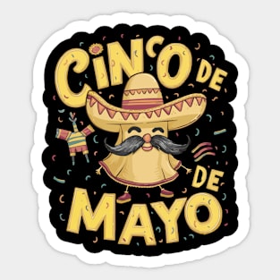 Funny Vintage Happy Cinco de mayo fiesta Sticker